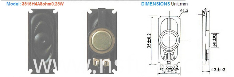 Fbs35s 8ohm Mini Square Personal TV Mylar Speakers (FBELE)